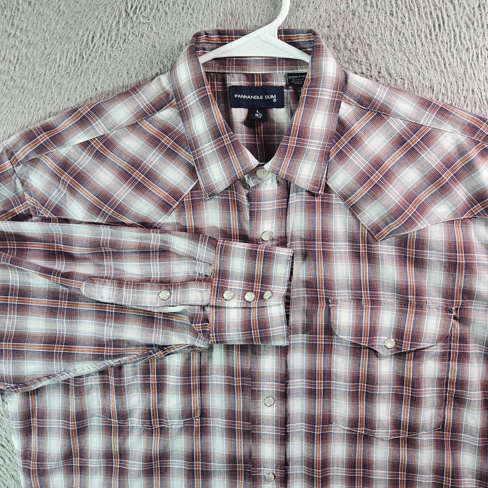 Panhandle Slim Western Cowboy Shirt Men Large 16.5 34 Pearl Snap